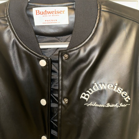 NEW Vintage PacSun Varsity Budweiser Leather Jacket - Picture 5 of 5